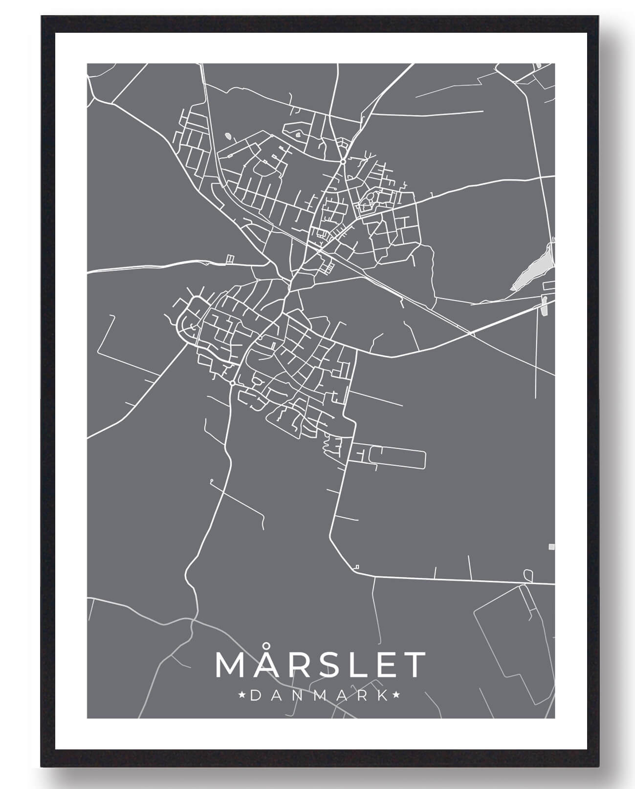 Mårslet Byplakat - Grå Design til Dit Hjem