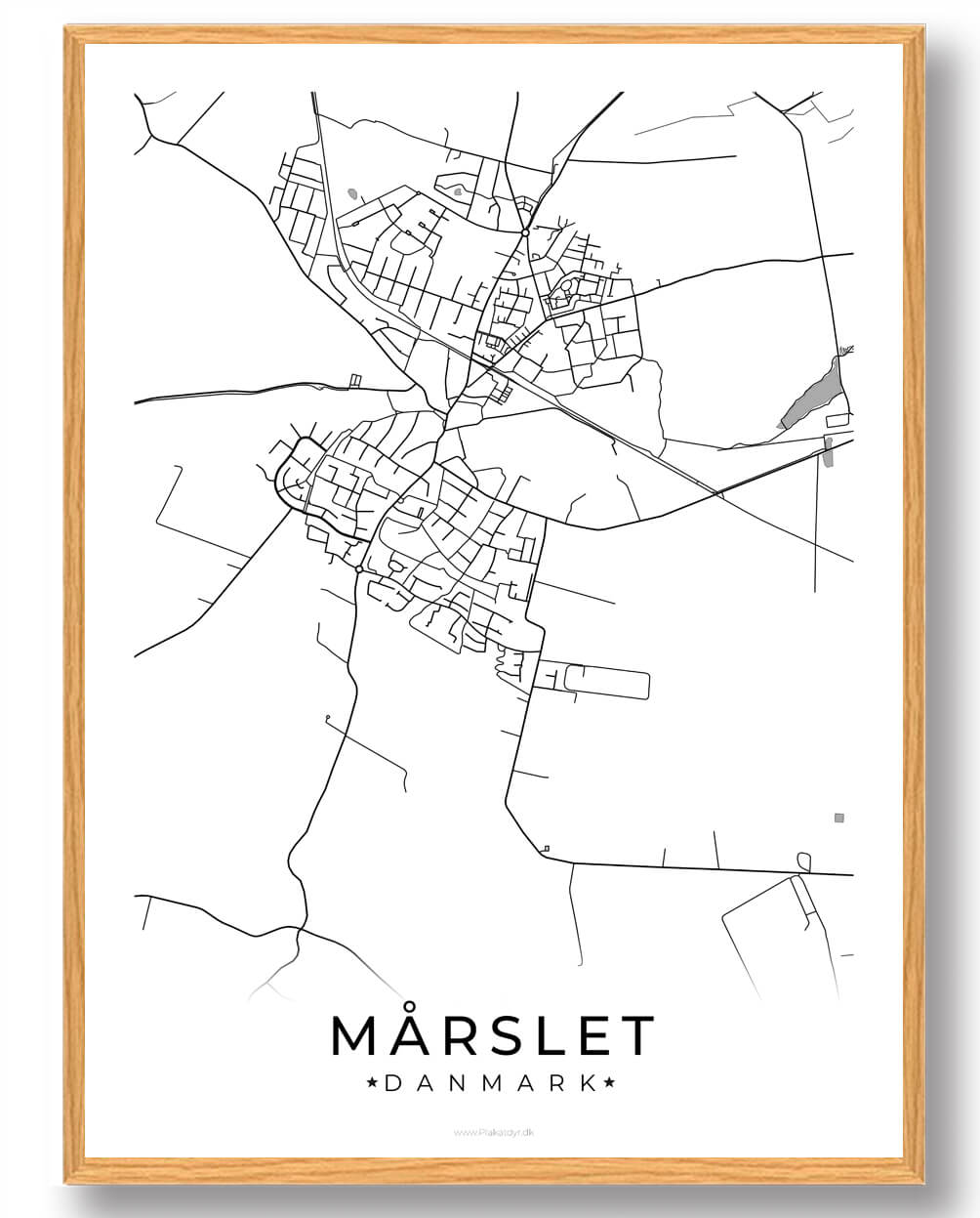 Mårslet By Plakat - Hvid | Populær Byplakat fra Midtjylland