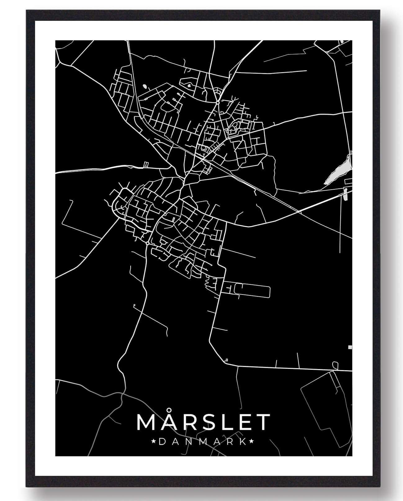Mårslet By Plakat i Sort – Få den nu!