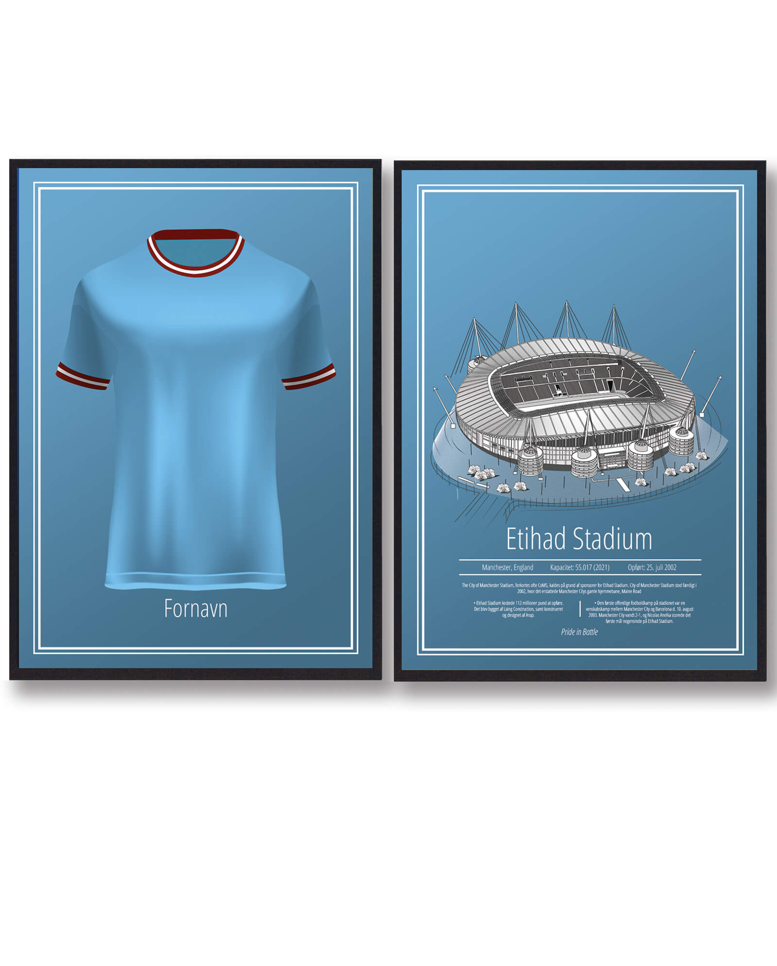Manchester City Trøje og Stadion Plakat - Tilbud!