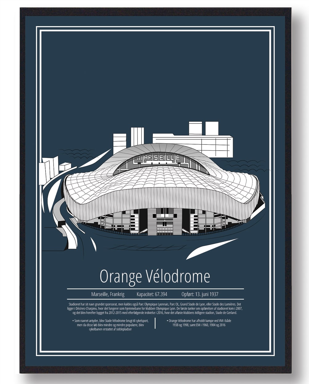 Marseille Stade Vélodrome Stadionplakat – Fantastisk udsigt!