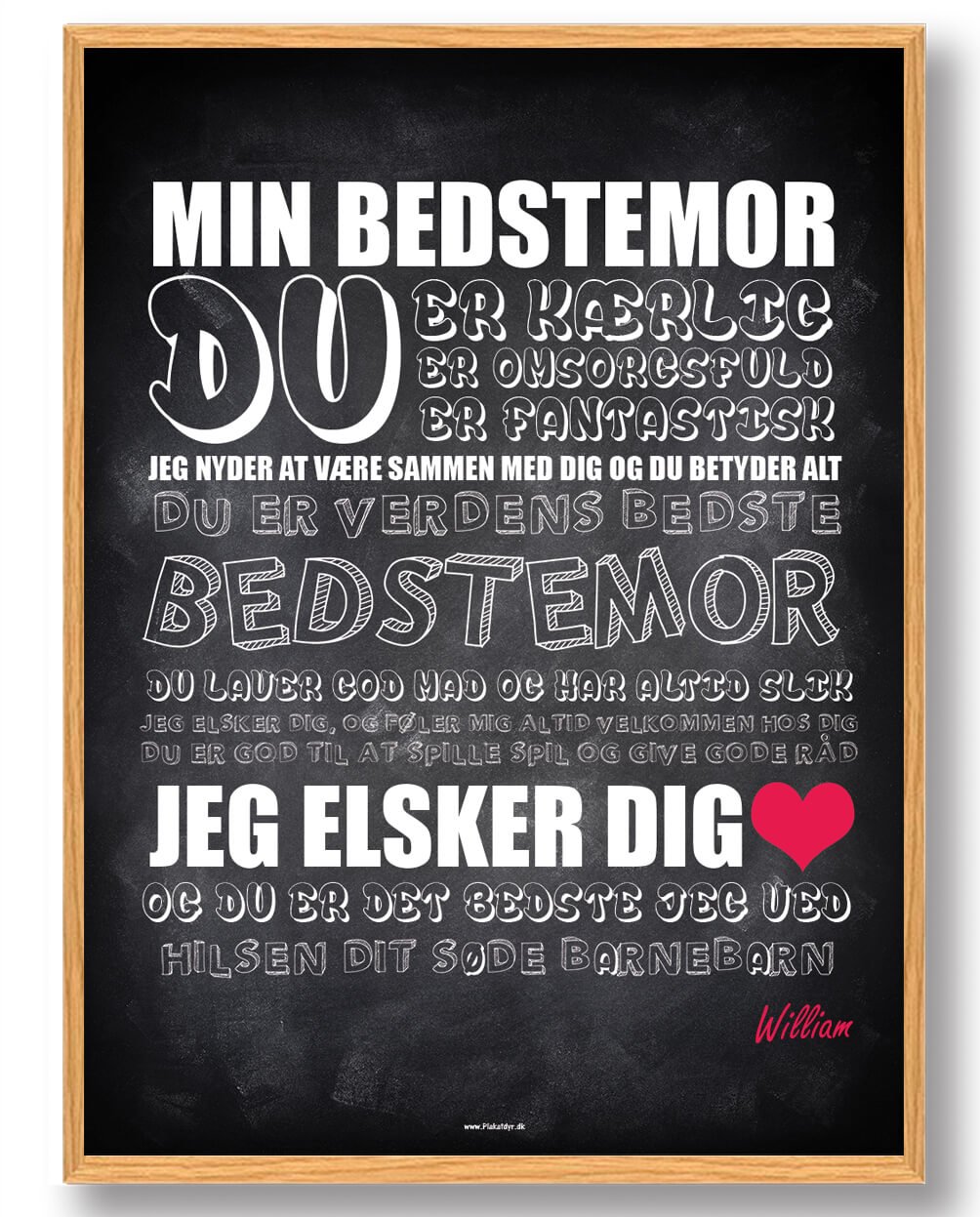 Min Bedstemor Plakat - Den Perfekte Mors Dags Gave