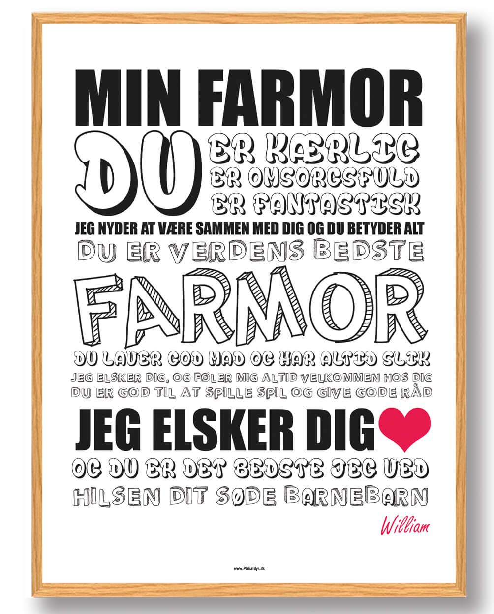 Min Farmor Plakat - En Skøn Gave til Mors Dag!