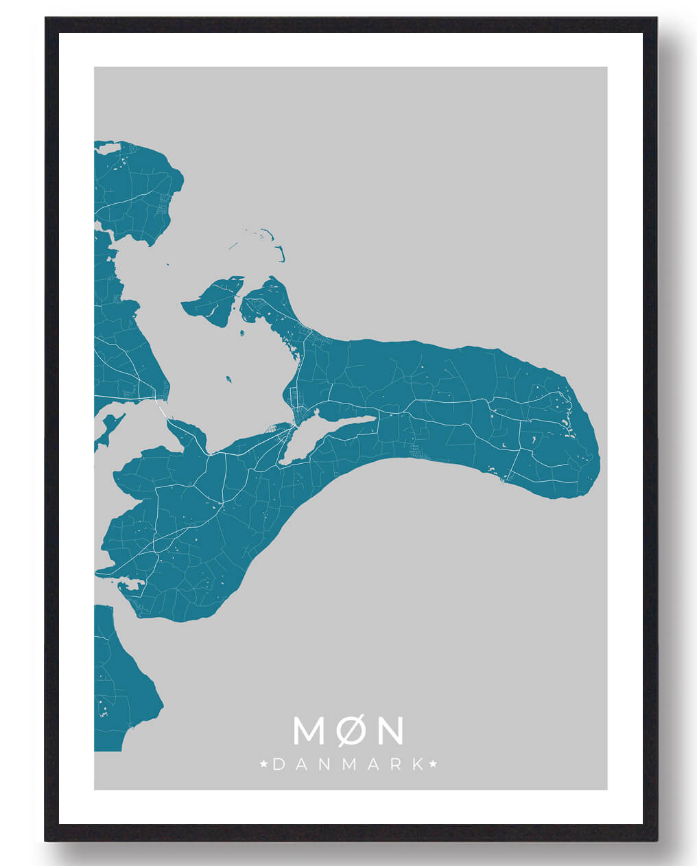 Møn Plakat i Blå – Den perfekte gave til Møn-elskere!
