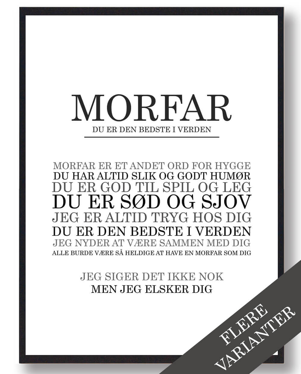 Morfar Er Den Bedste - Personlig Plakat Gaveidé
