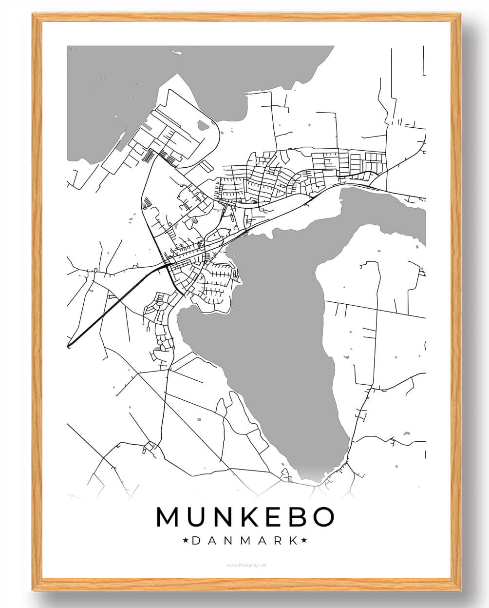 Munkebo By Plakat Hvid