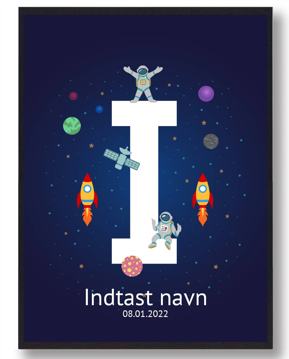 Navneplakat Rummet - Dekorativ Børneværelsesplakat