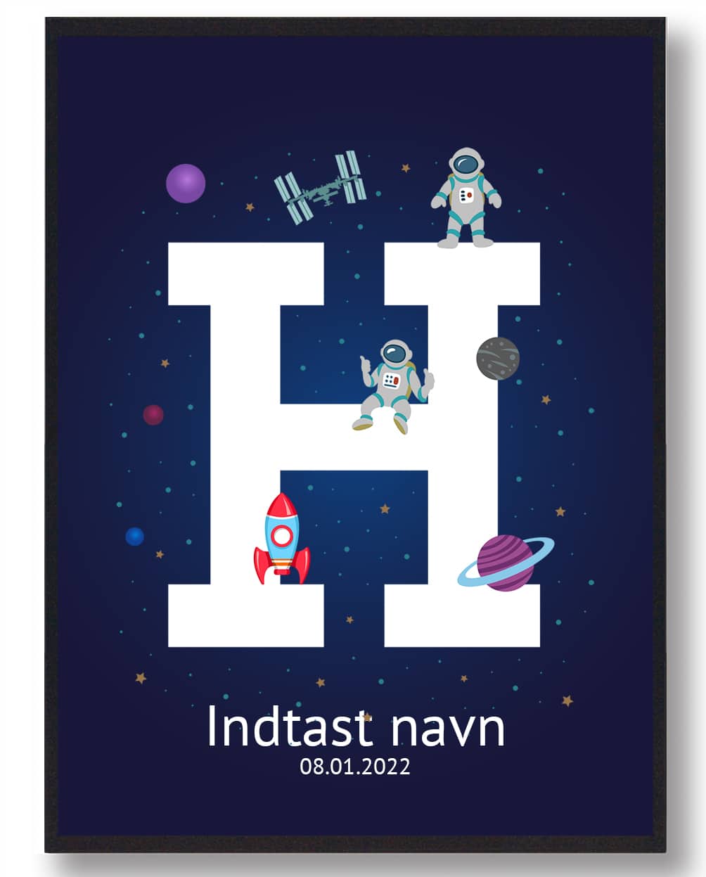 Navneplakat Rummet - Udforsk Universet til Børneværelset