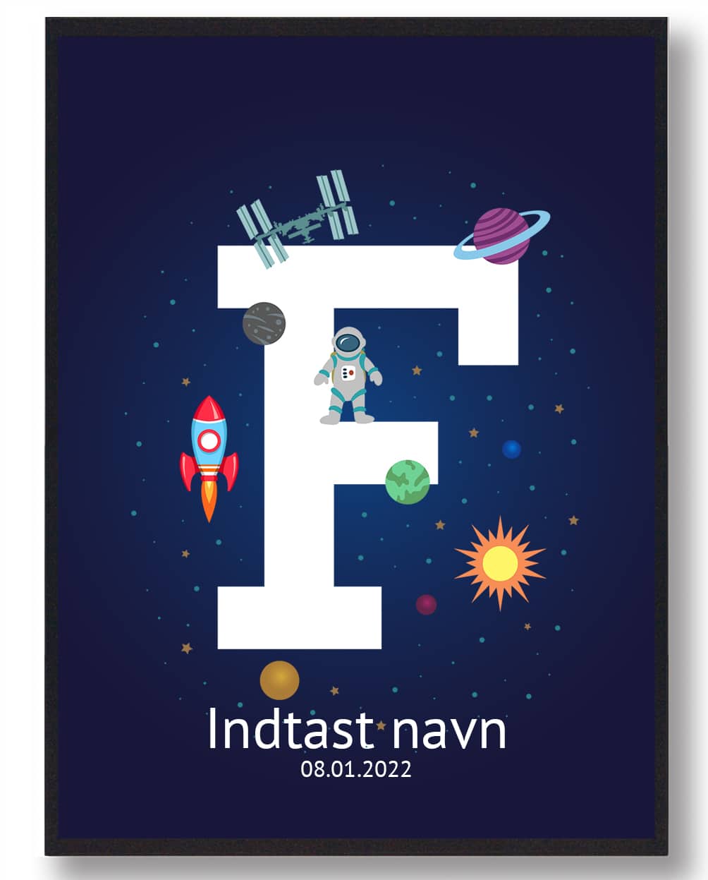 Navneplakat med Rummet - Fantastisk Univers Gave