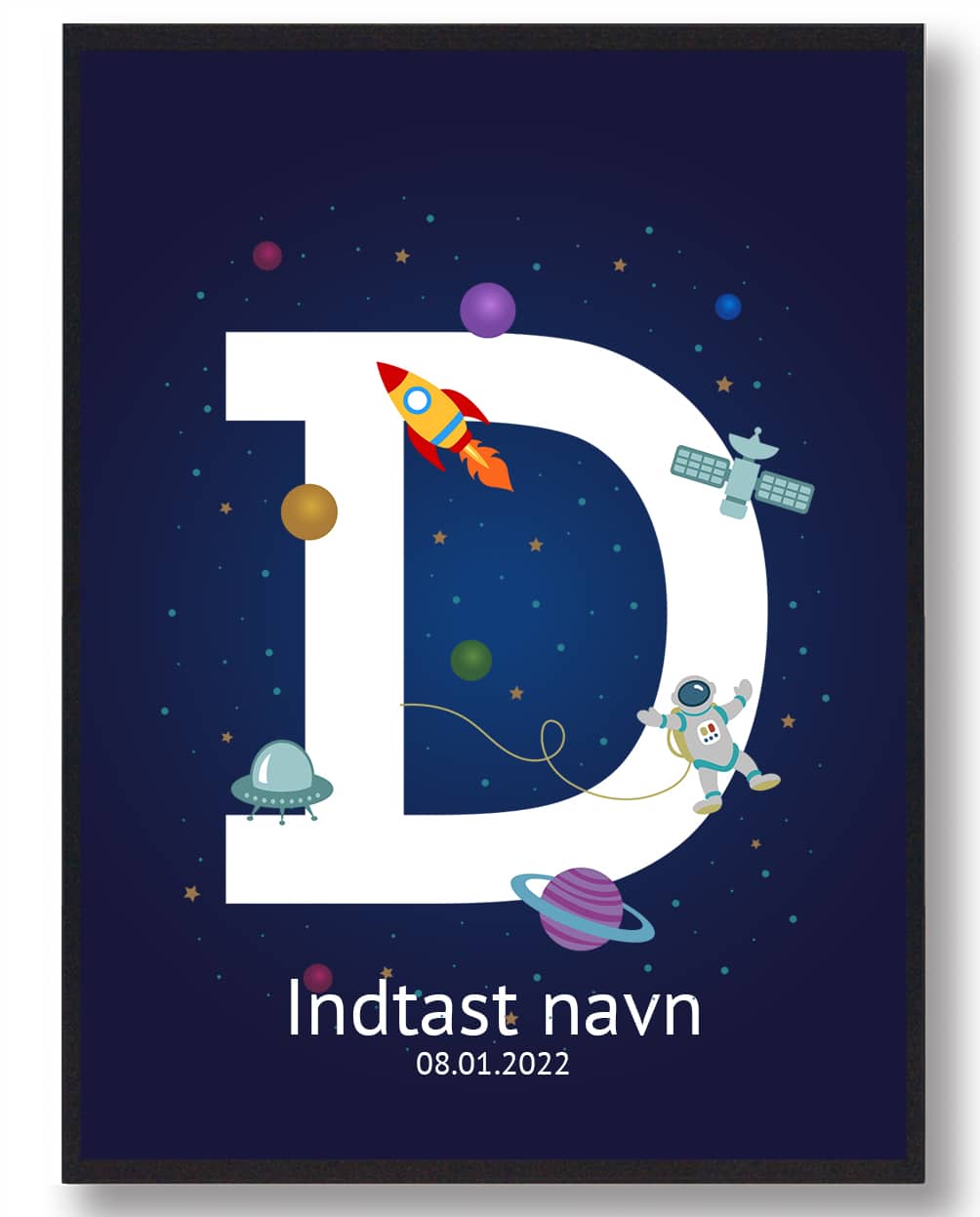 Navneplakat med Rummet - Fantastisk Univers til Børn