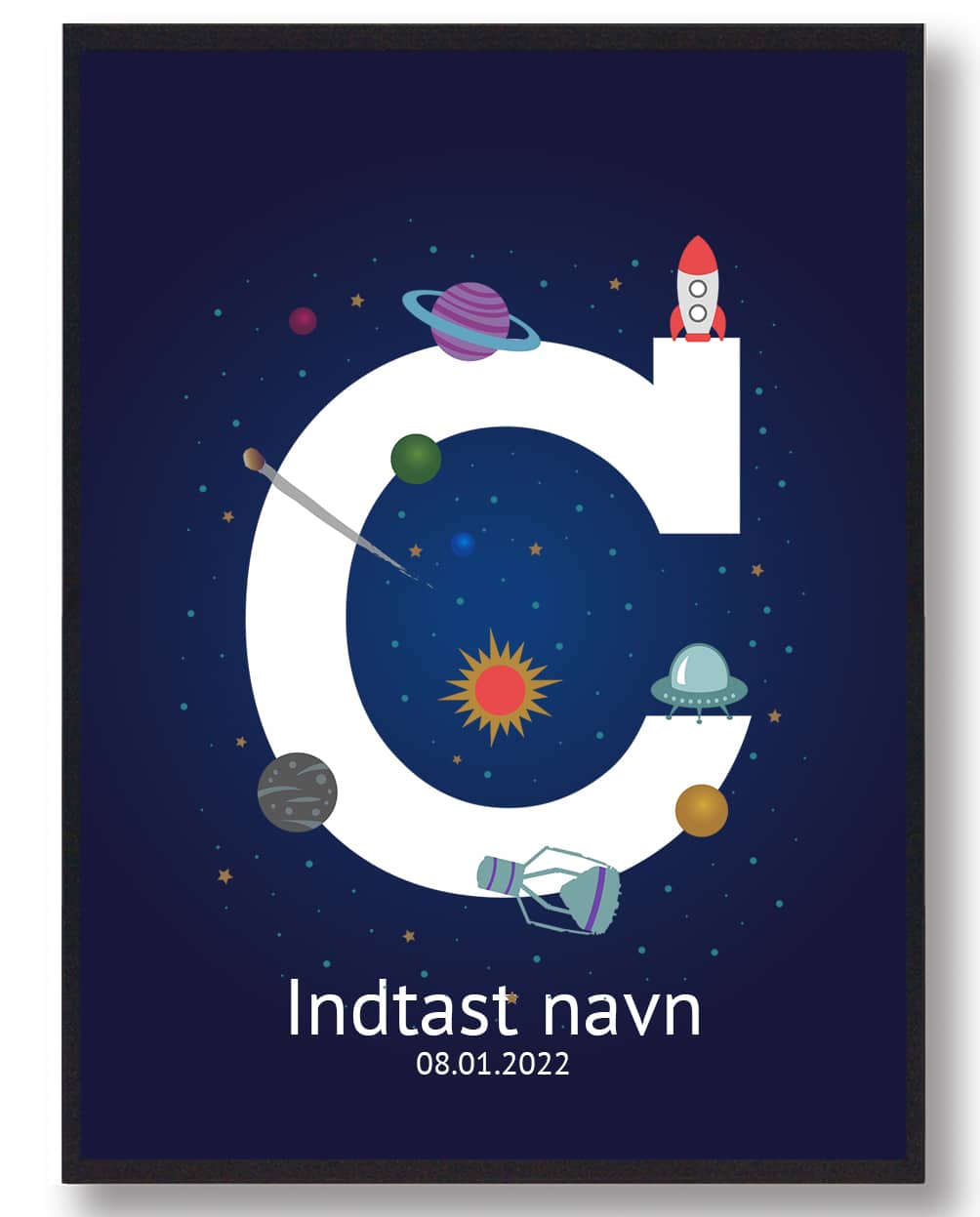 Galaktisk Navneplakat til Børneværelset - Unik Design