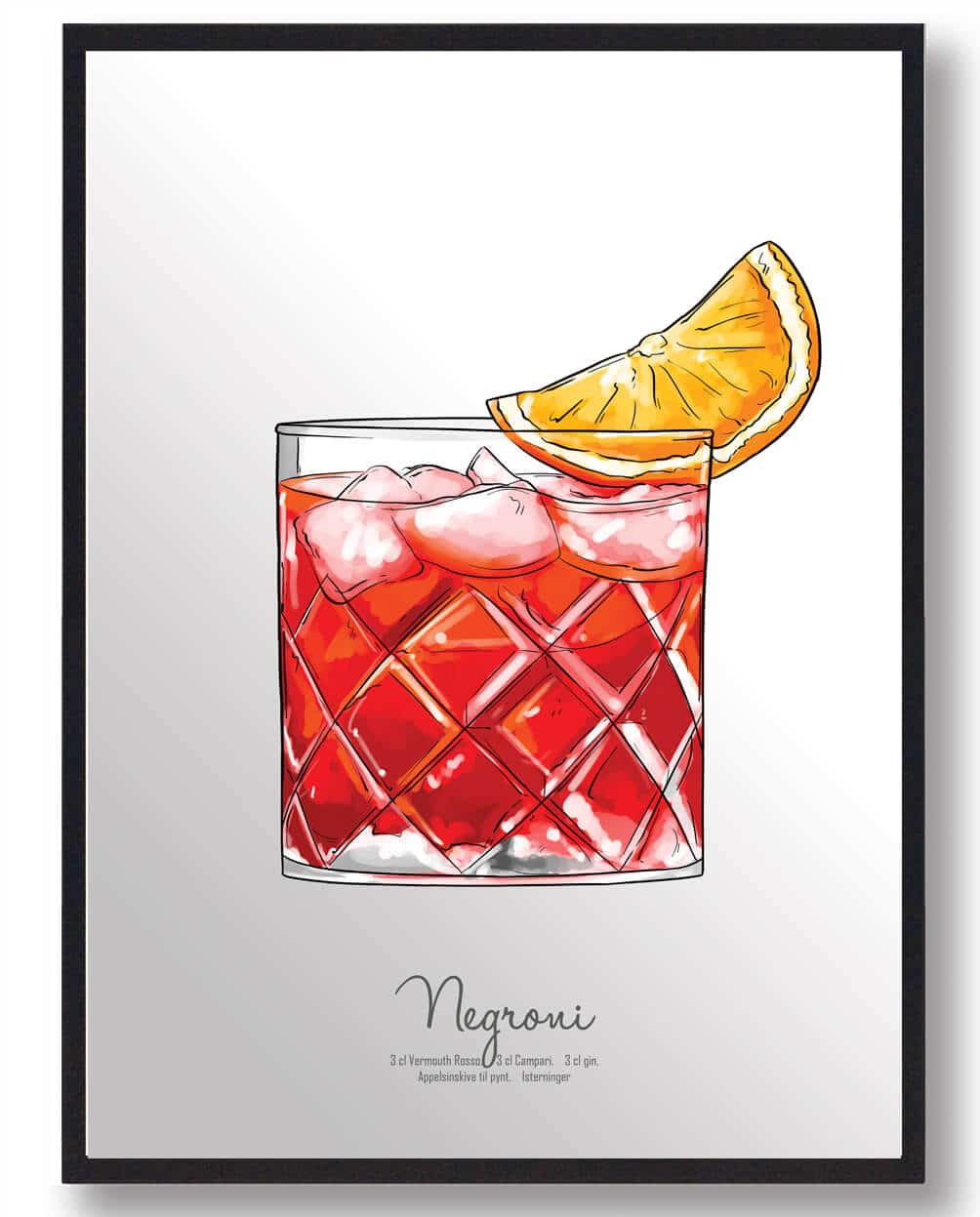 Negroni Drink Plakat - En Smagsoplevelse til Dit Hjem!