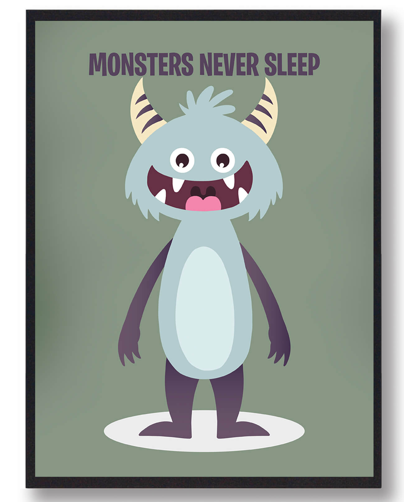 Never Sleep Monster Plakat - Fantastisk til Børneværelset