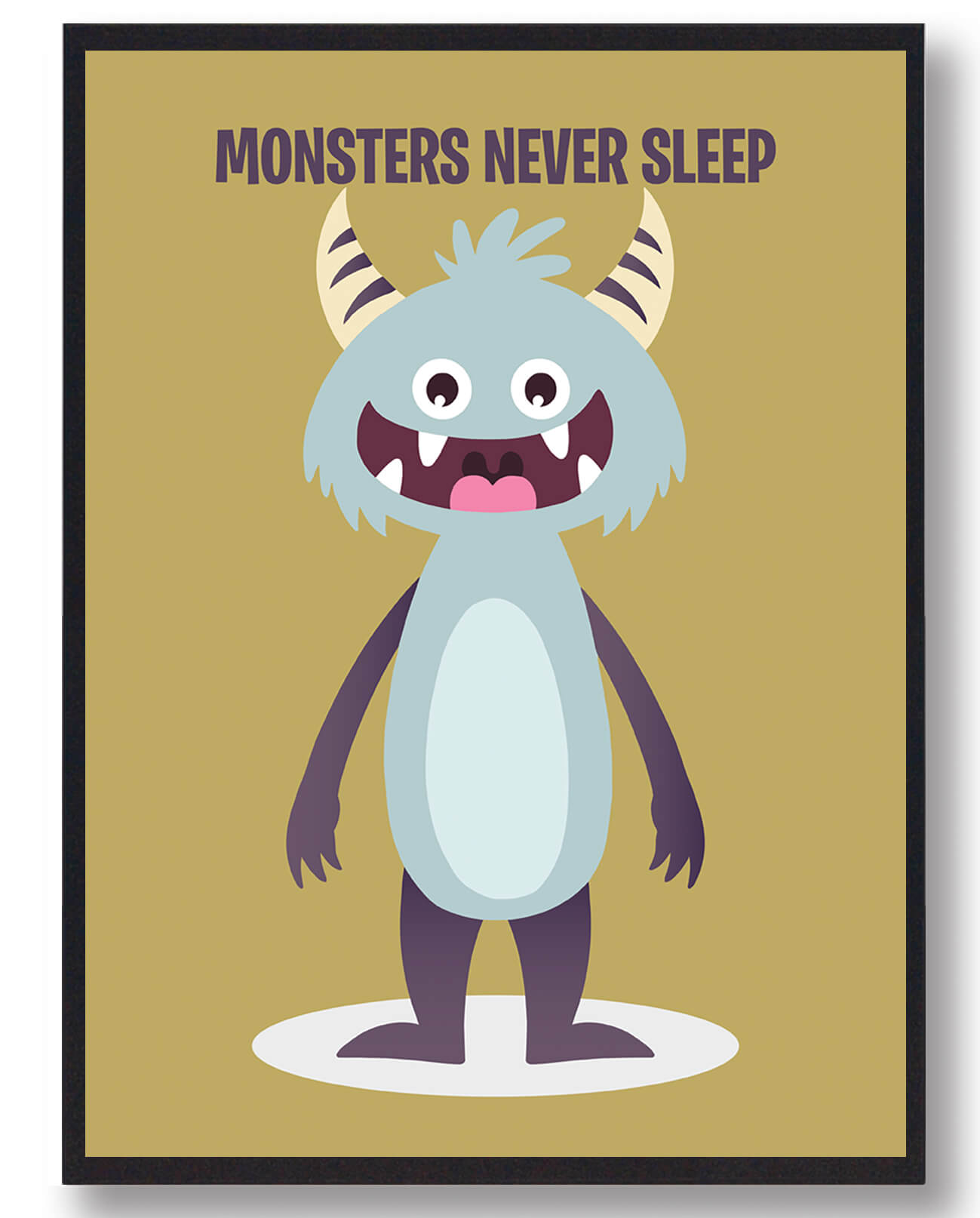 Never Sleep Monster Plakat - Fantastisk til børneværelset!