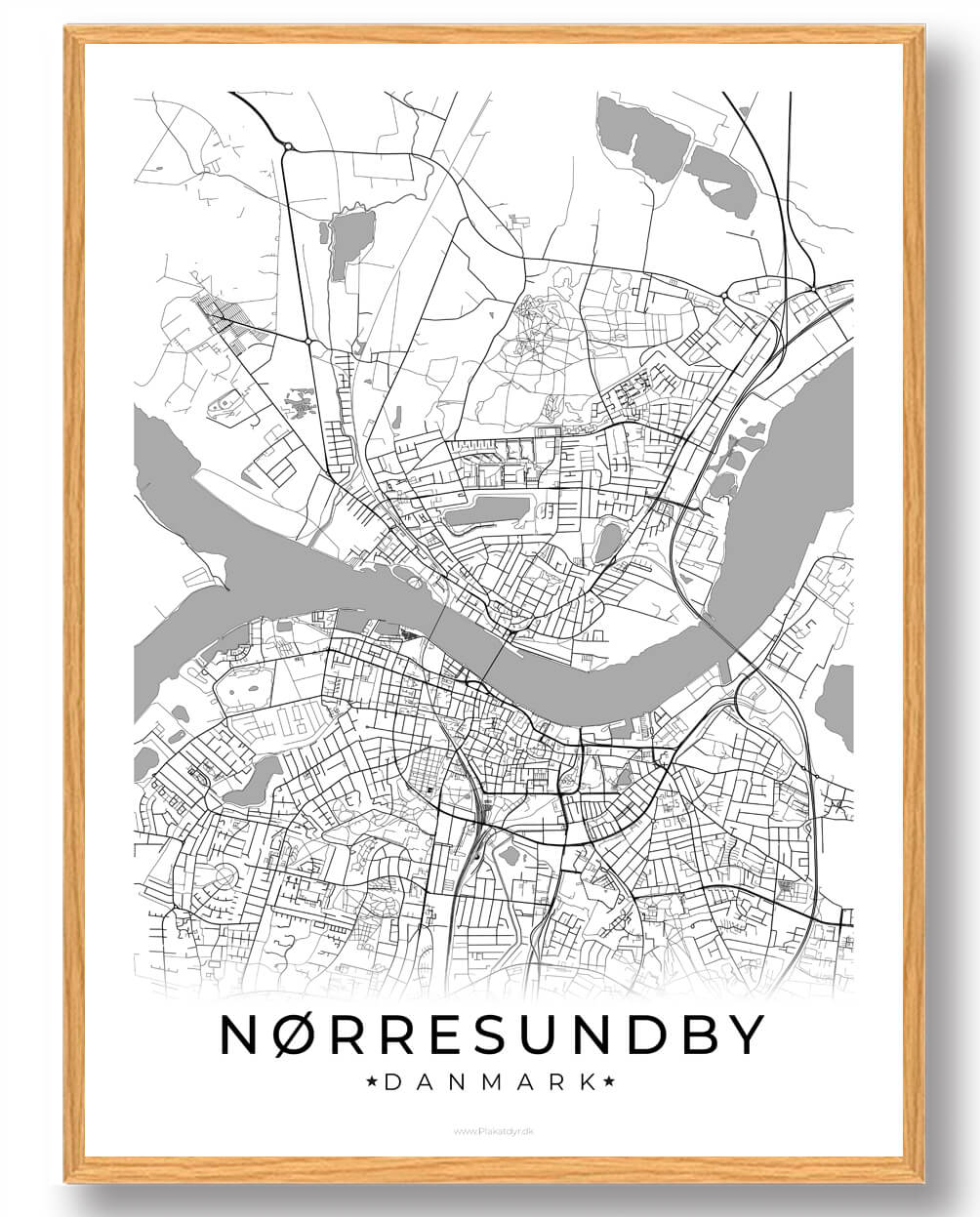 Nørresundby Plakat - Hvid til Black Friday Tilbud