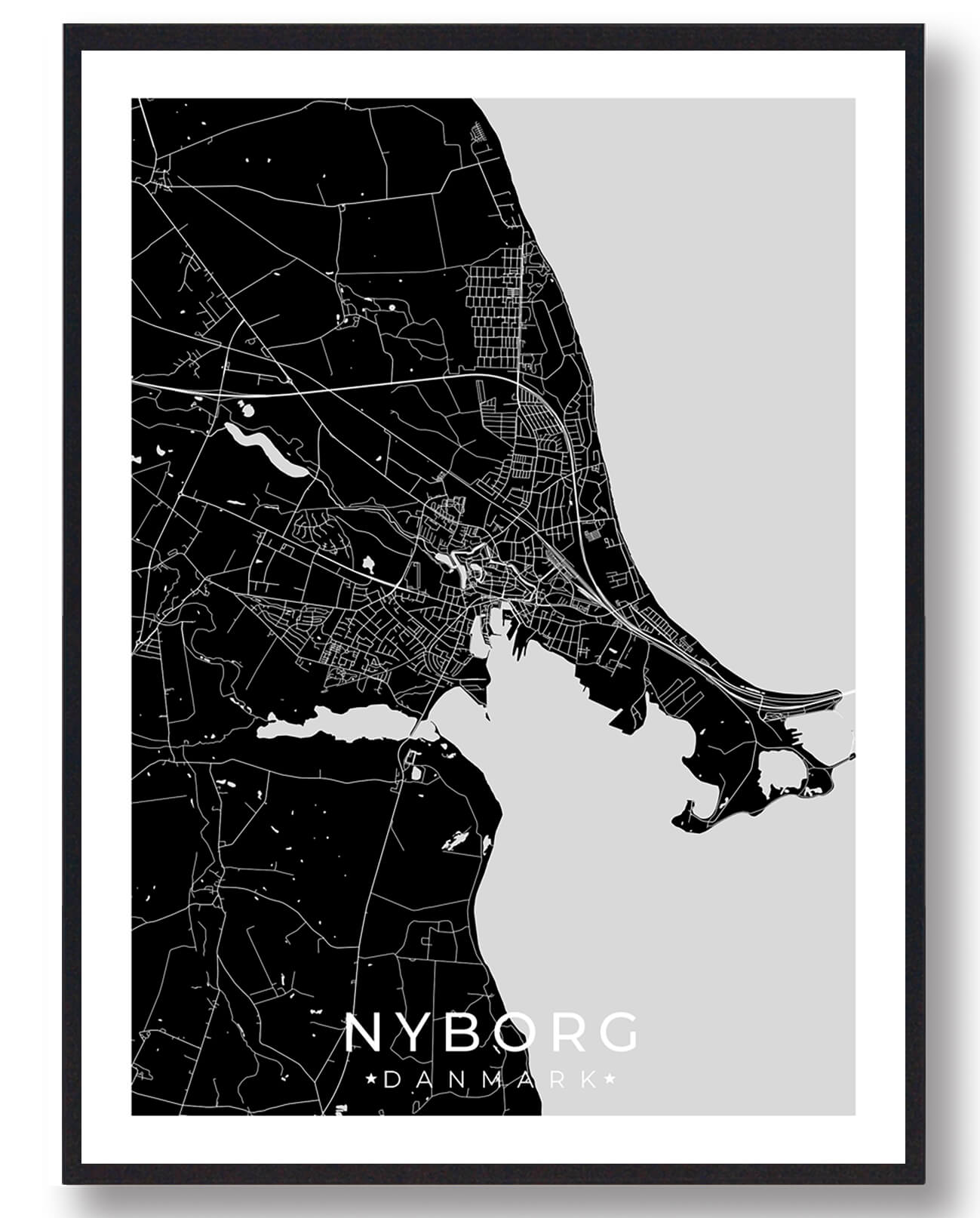 Nyborg By Plakat – Nostalgisk Vejkort til Boligindretning