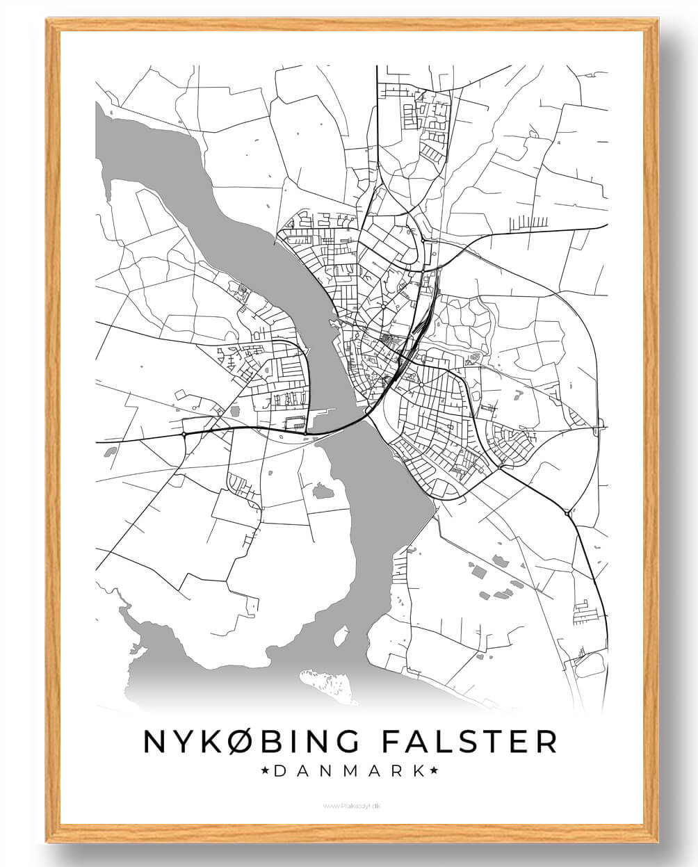 Nykøbing Falster Plakat - Hvid til hjemmet