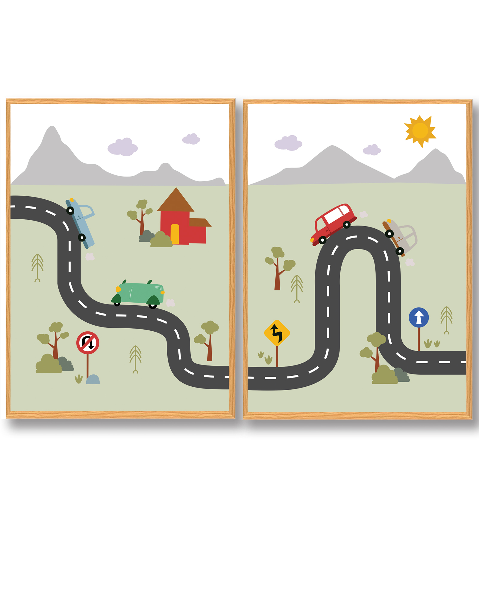 On The Road Plakat – Traktor og Bil Design
