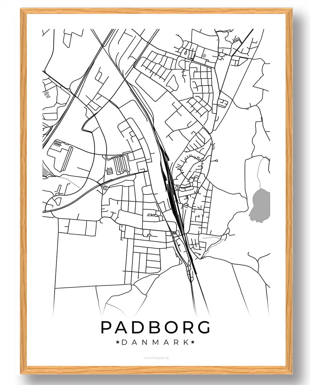Padborg By Plakat Hvid