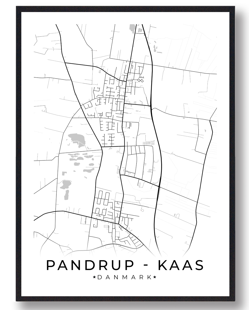 Pandrup Kaas By Plakat - Hvid Tilbud!