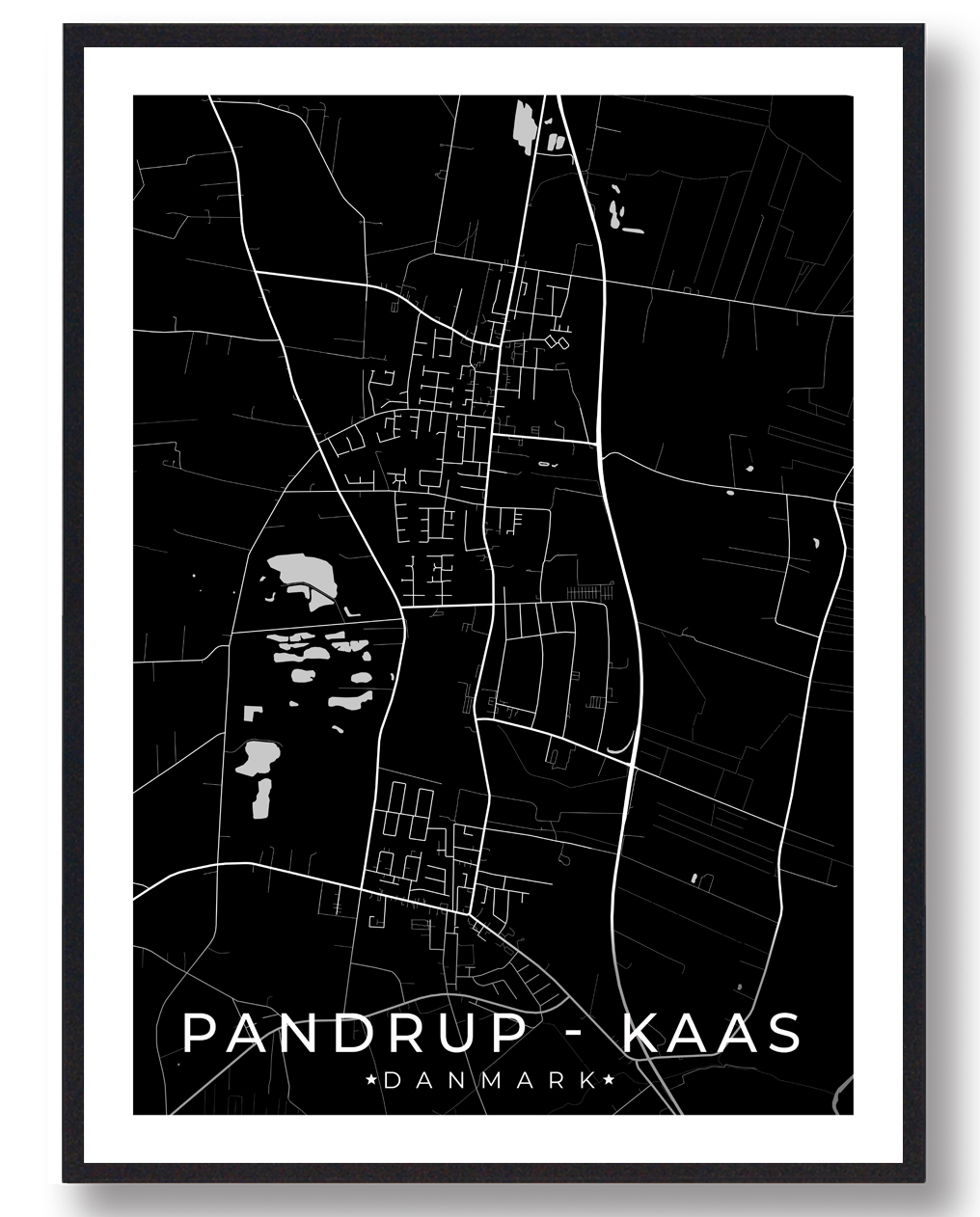 Pandrup Kaas By Plakat - Sort Design til Dit Hjem