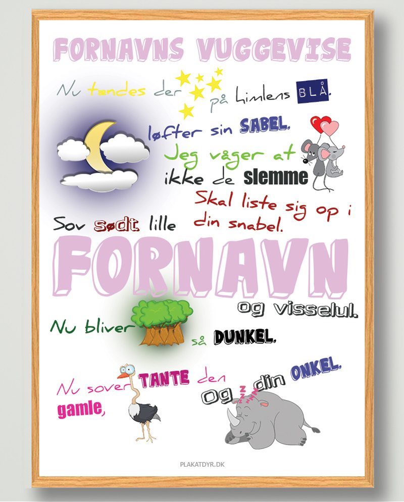 Personlig Vuggeviseplakat - Skab Hygge ved Puttetid