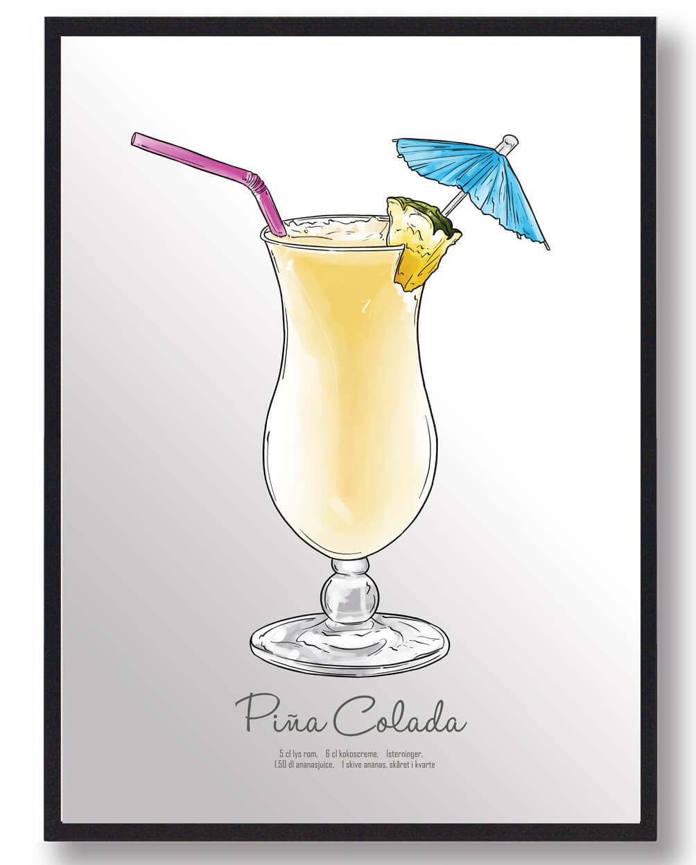 Pina Colada Drink Plakat - Tropisk Stemning til Dit Hjem