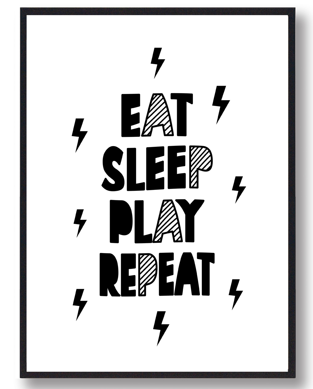 Inspirerende Citatplakat til Børneværelset - Play Repeat