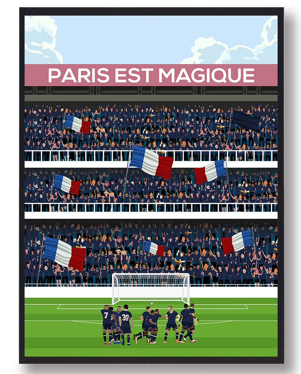 PSG Paris Fans Fodboldplakat - Hyldest til Fodboldens Skønhed