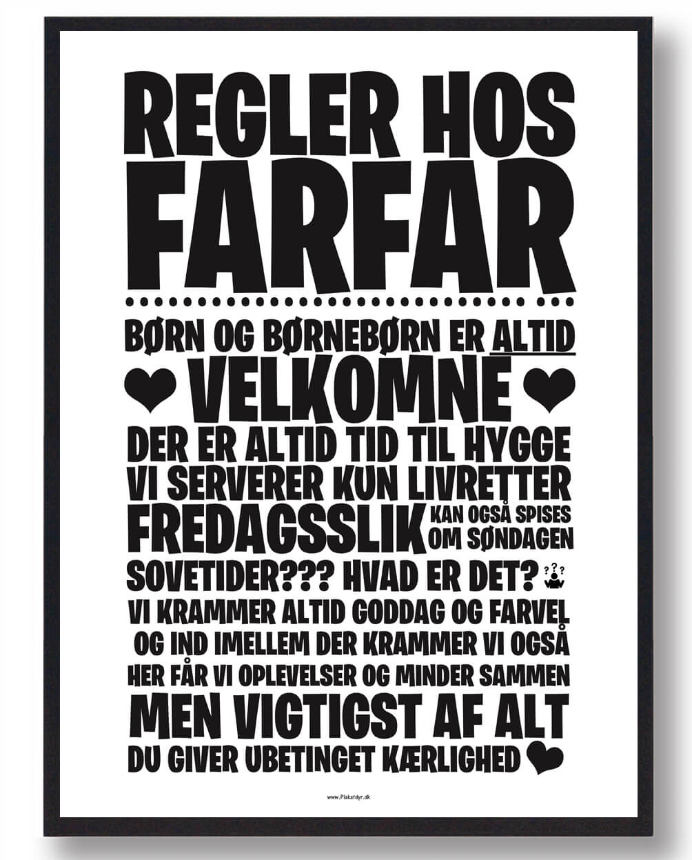 Regler Hos Farfar Plakat - Hygge uden Begrænsninger
