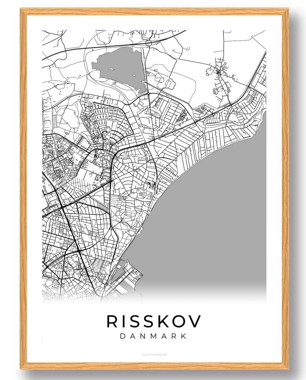 Risskov Plakat - Hvid Dekoration til Dit Hjem