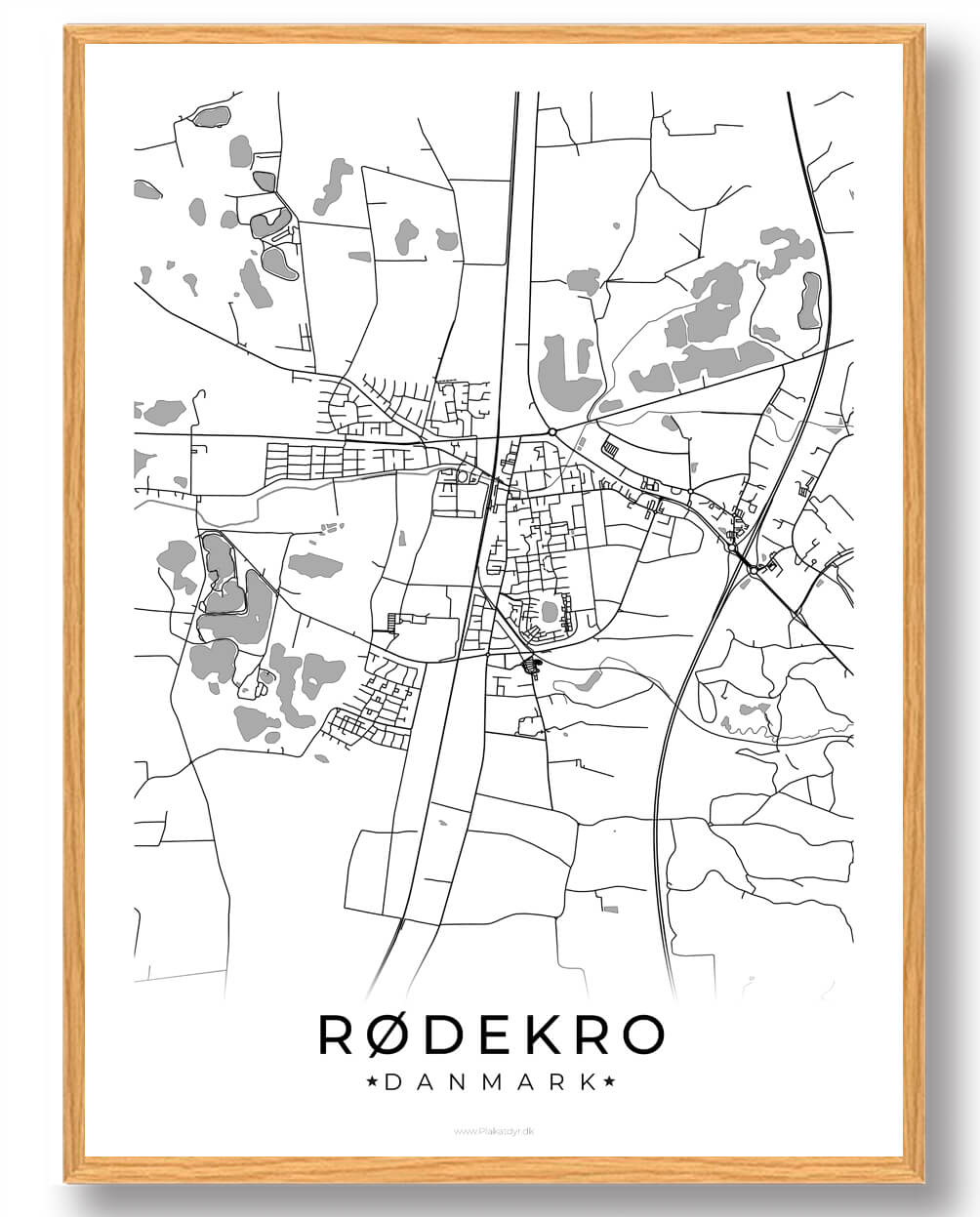 Rødekro By Plakat Hvid