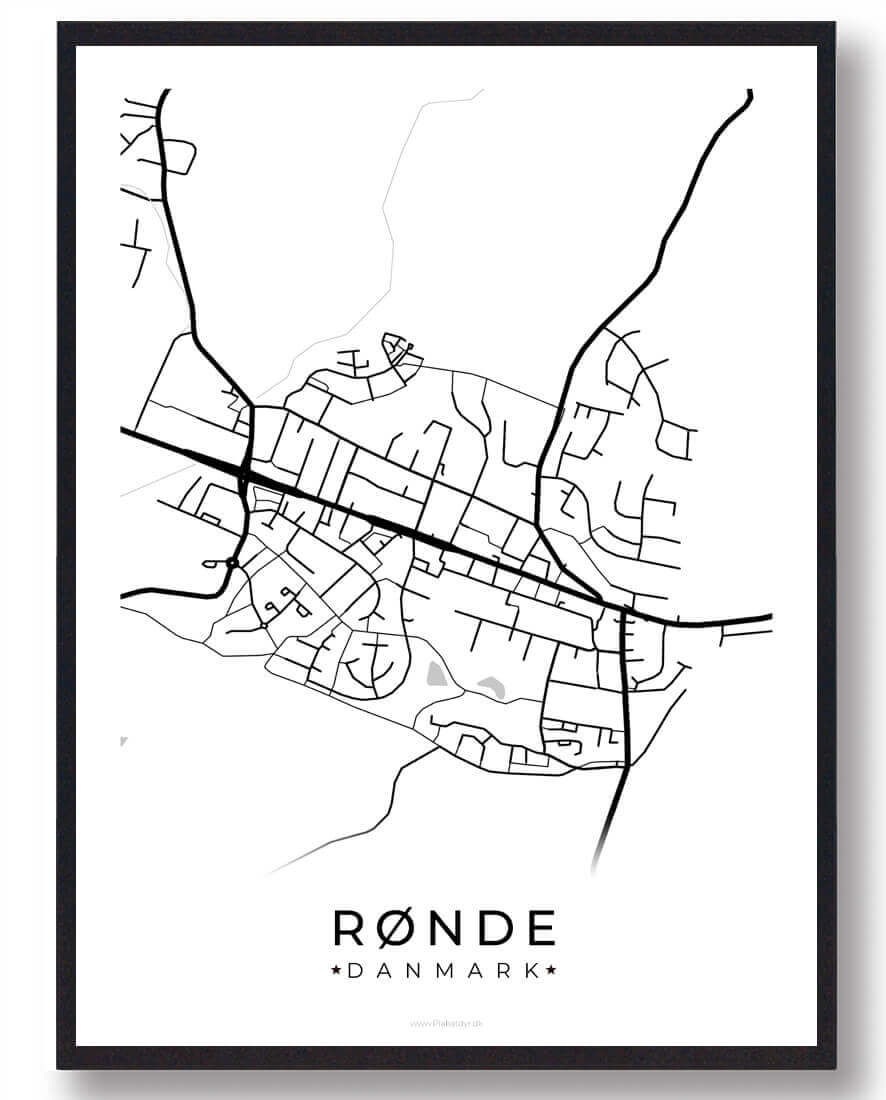 Rønde By Plakat - Smuk Dekoration til Fantastisk Pris!