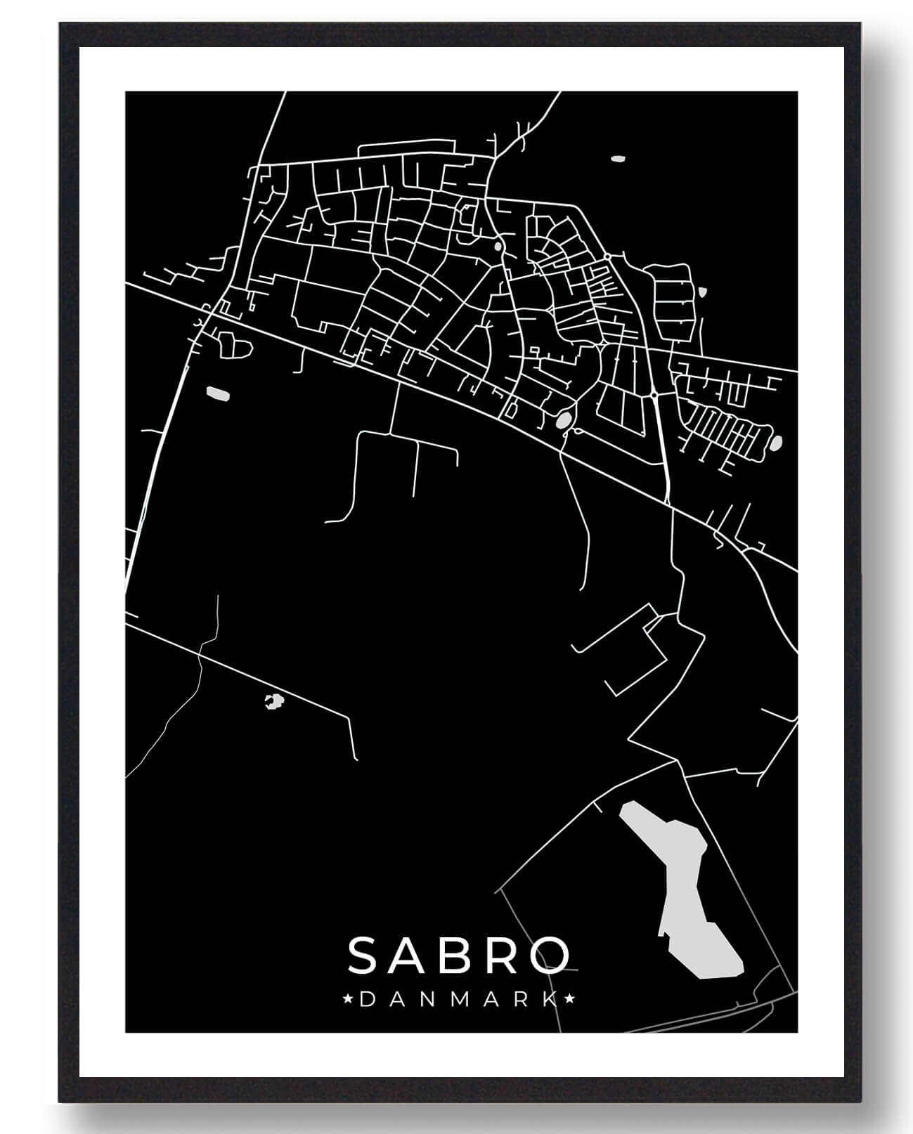 Sabro By Plakat - Sort til Favorabel Pris!