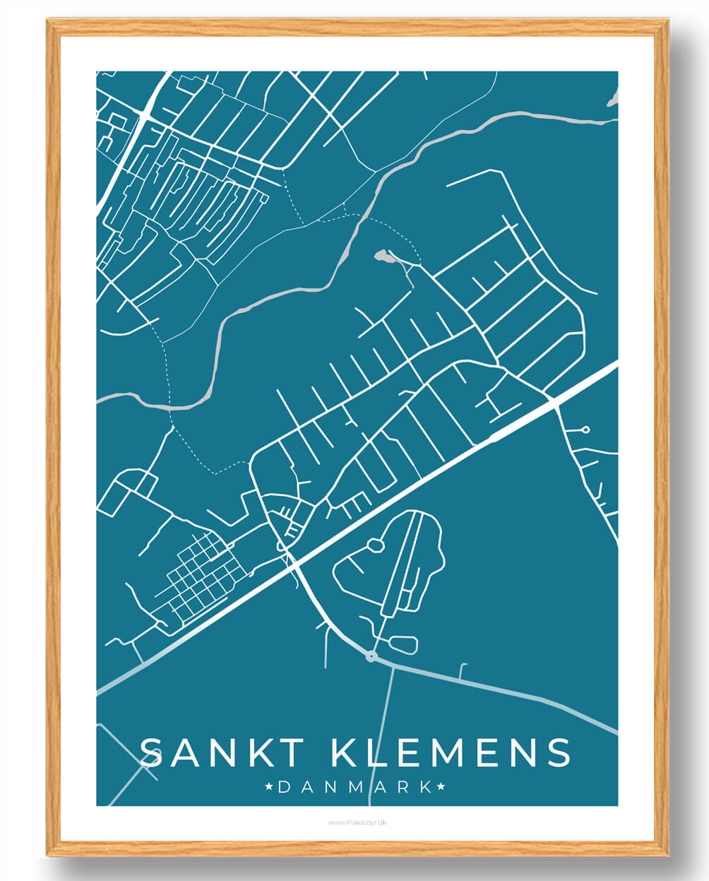 Sankt Klemens By Plakat - Blå Tilbud!