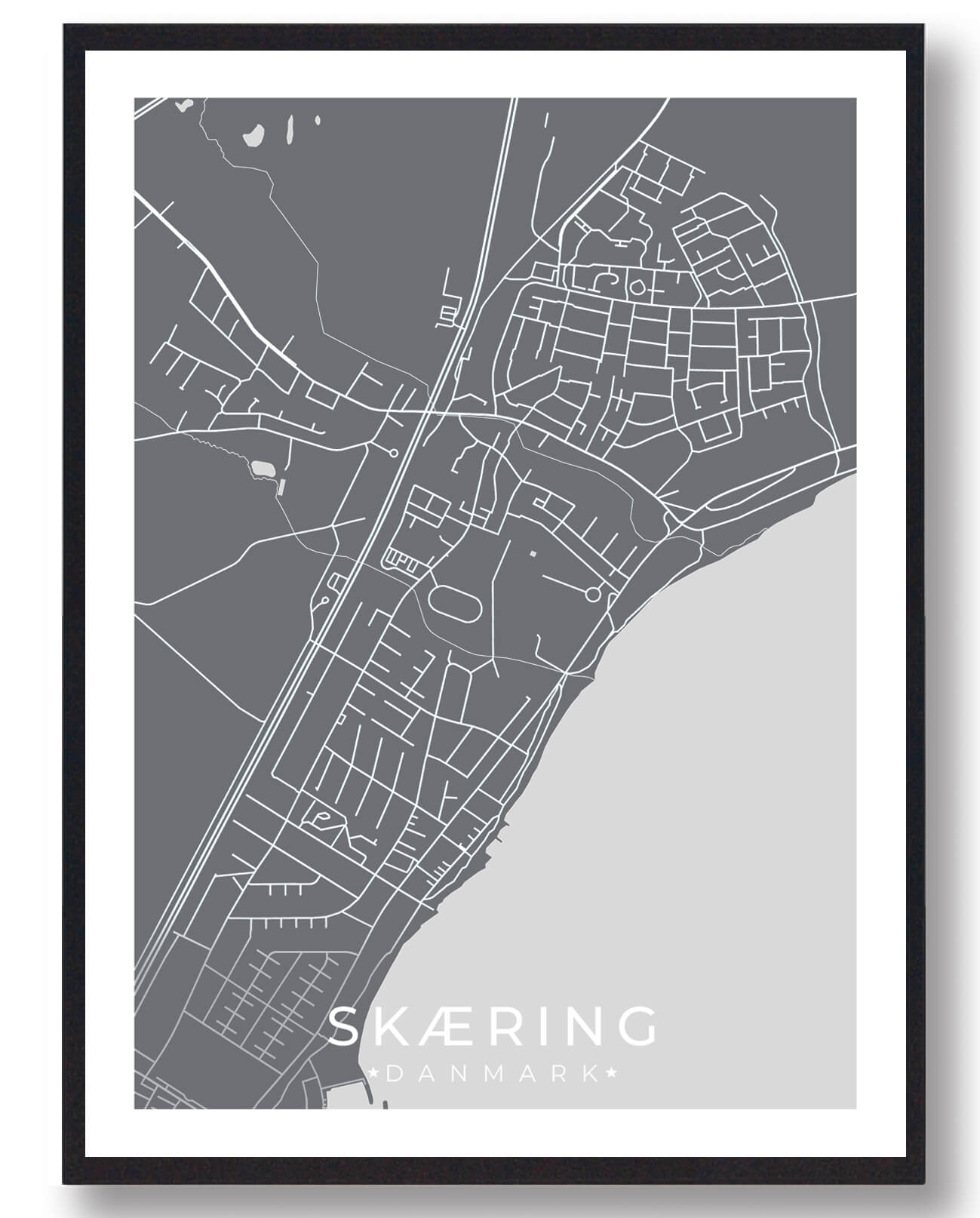 Skæring By Plakat - Grå - Unik Atmosfære til Dit Hjem