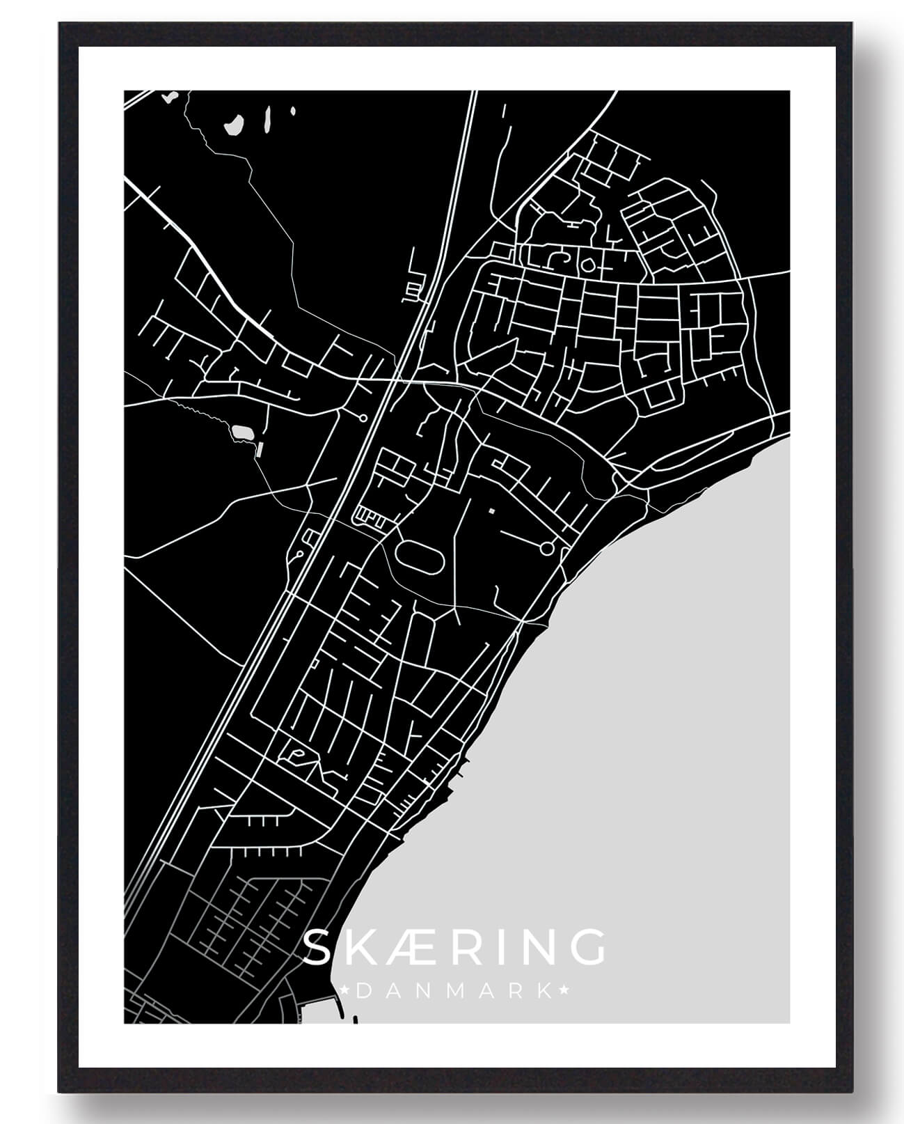 Skæring By Plakat - Sort: Fang byens charme!