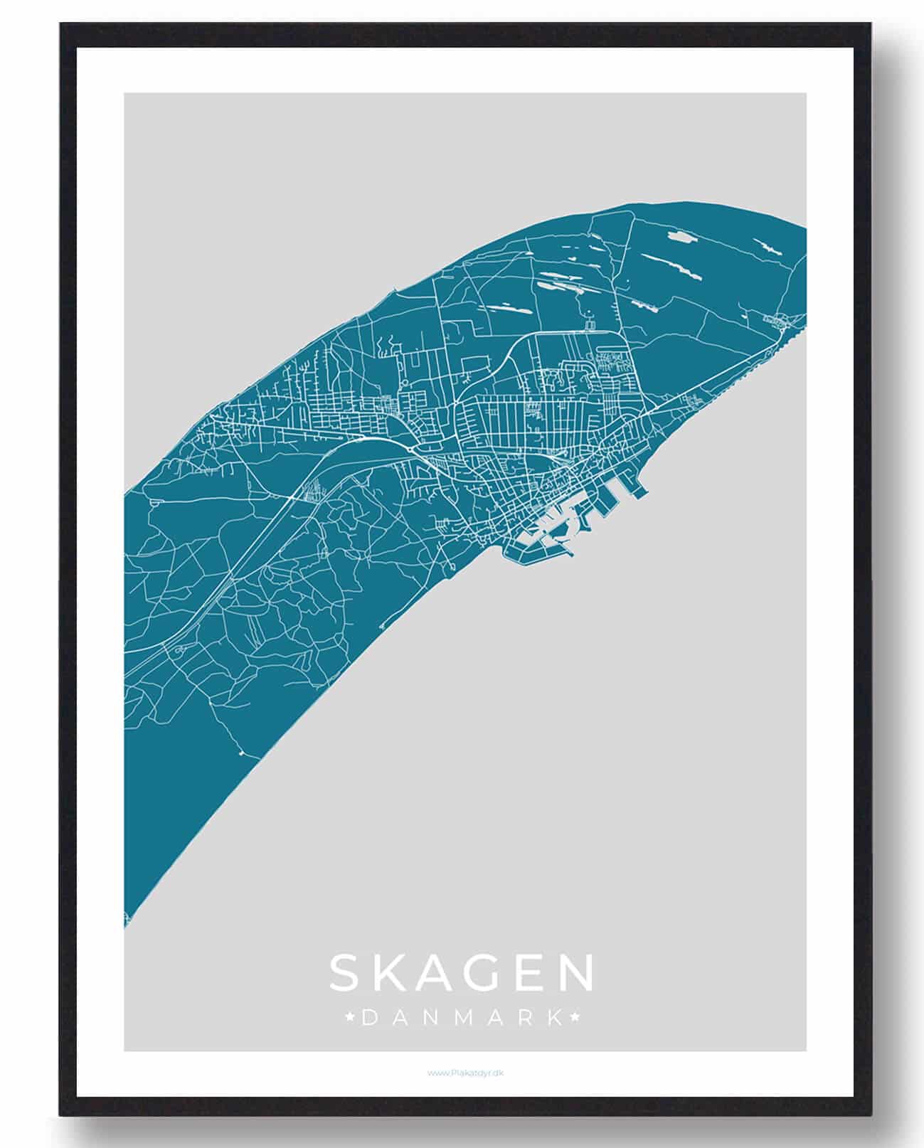 Skagen Plakat - Blå Kunstværk til Dit Hjem