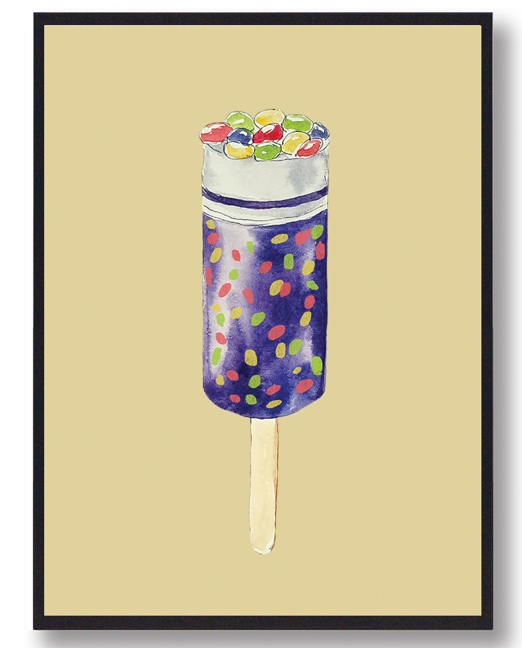 Smarties Is Håndtegnet Plakat - Livlig Gul Indretning