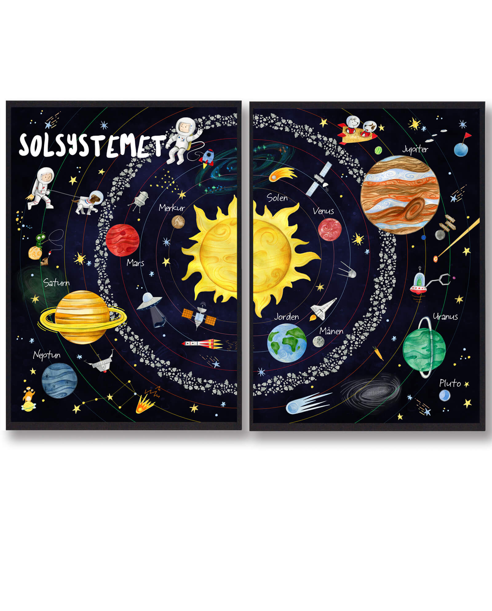 Håndtegnet Plakat af Solsystemet - Fantastisk Tilbud!