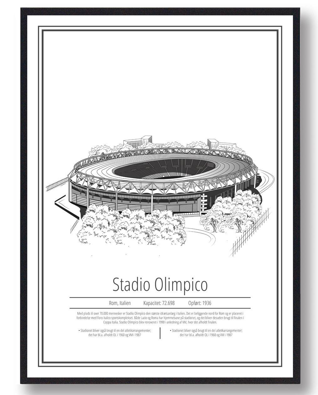 Stadio Olimpico Roma Fodboldplakat – Køb nu!