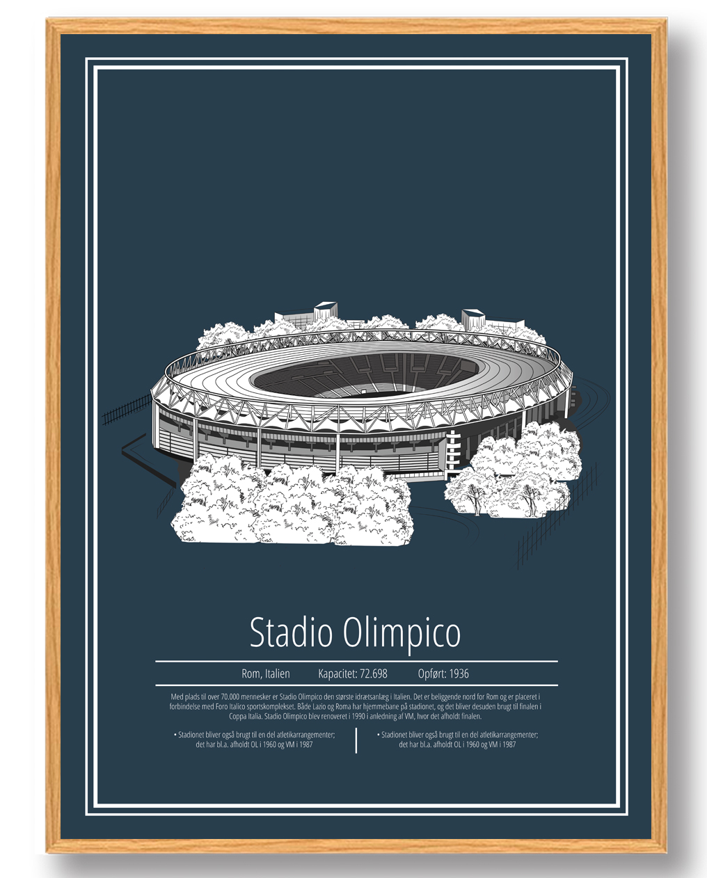 Stadio Olimpico Roma Stadion Plakat - Fodboldkunst Tilbud
