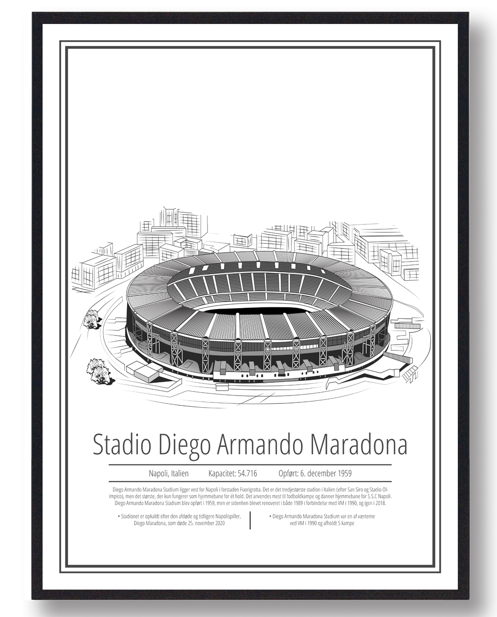 Stadio San Paolo Napoli Plakat – Fodboldkunst til Fans