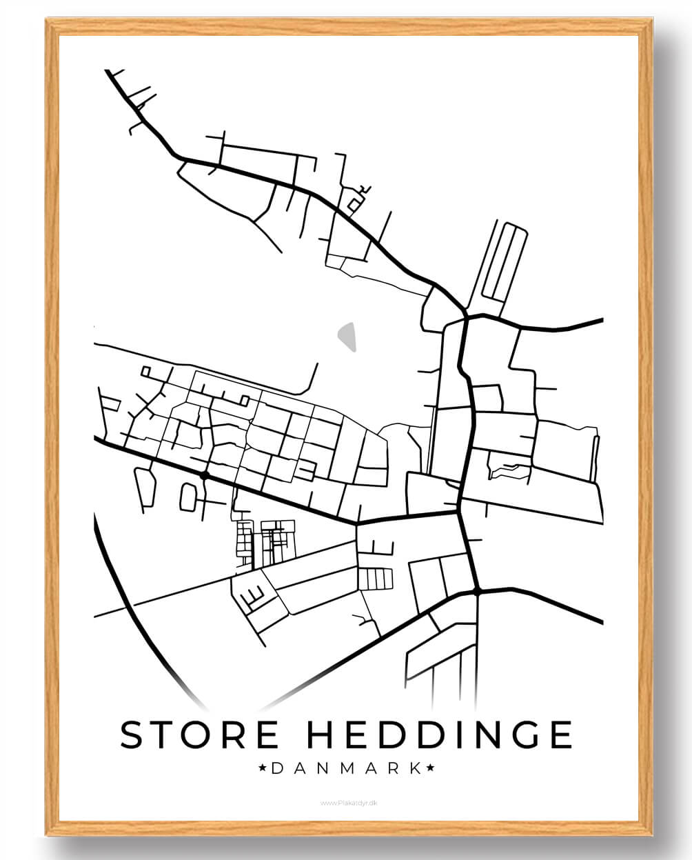 Store Heddinge By Plakat - Hvid Design til Dit Hjem