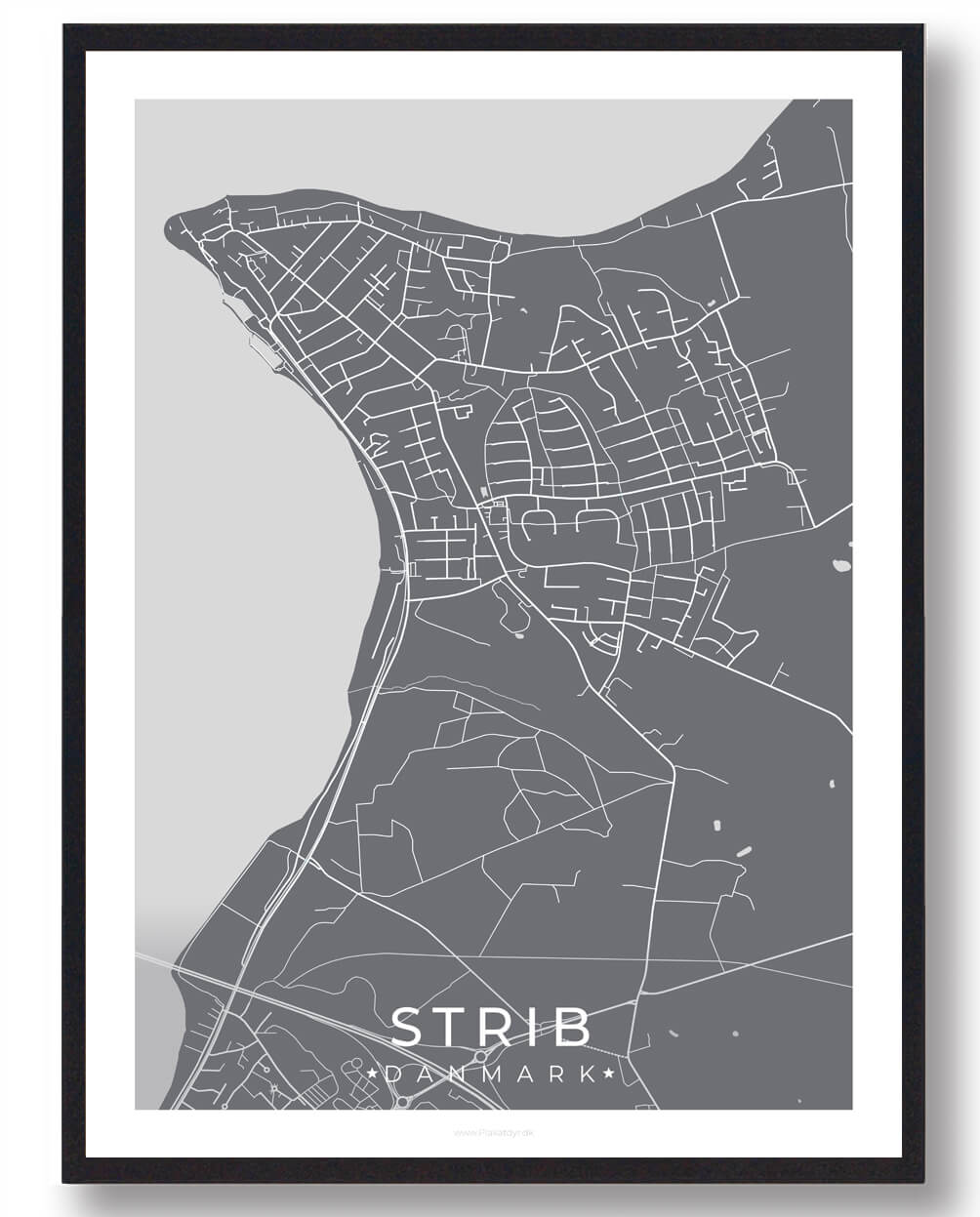 Strib By Plakat Grå