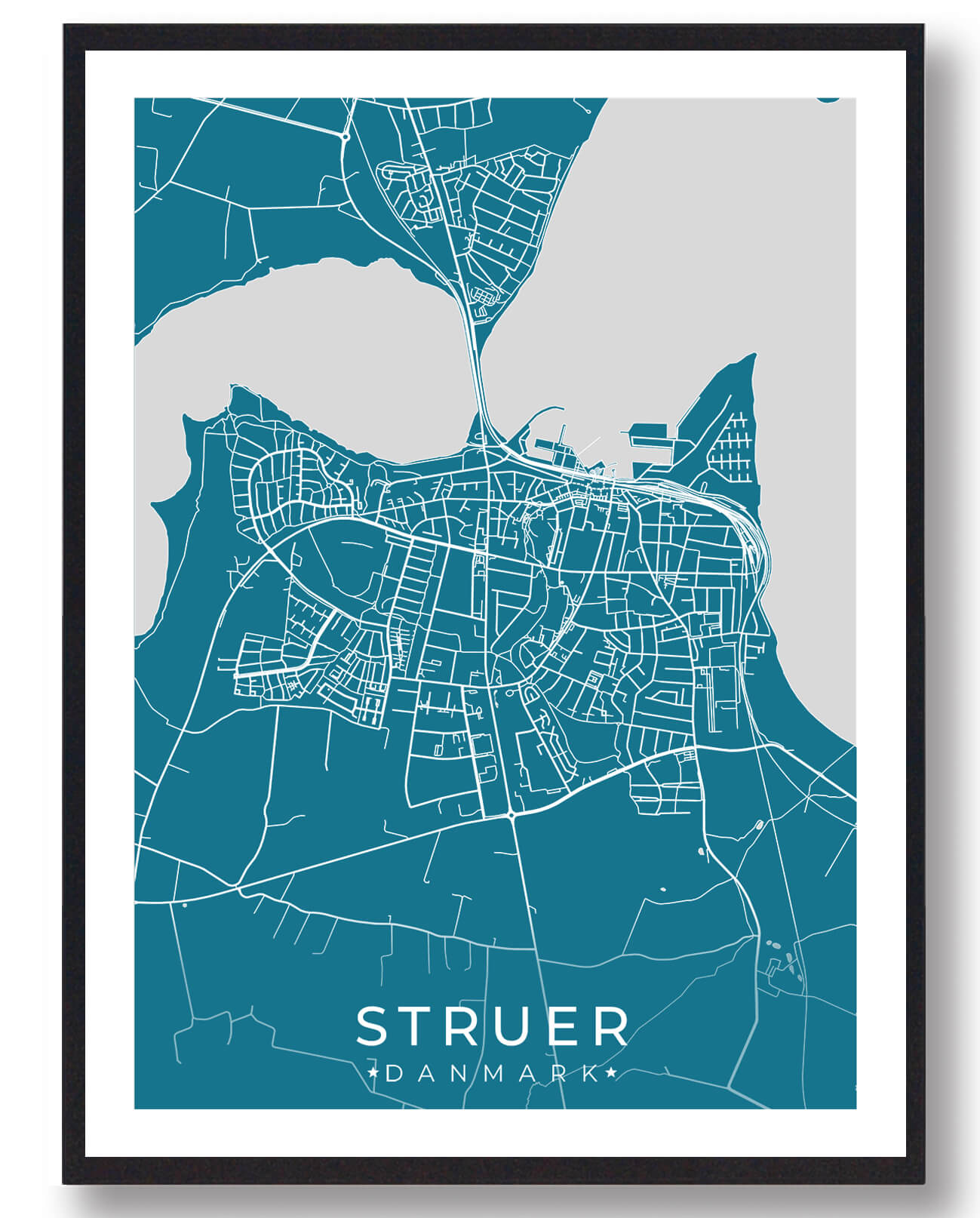 Struer By Plakat - Blå til Dit Hjem i Stilfuldt Design