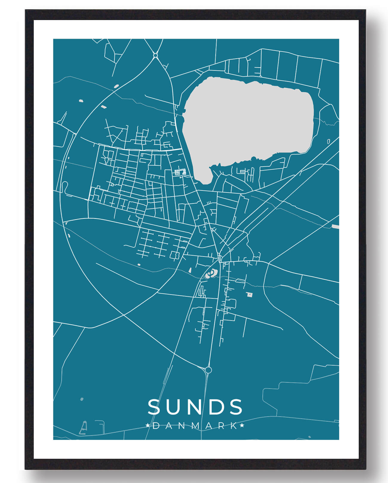 Sunds By Plakat Blå