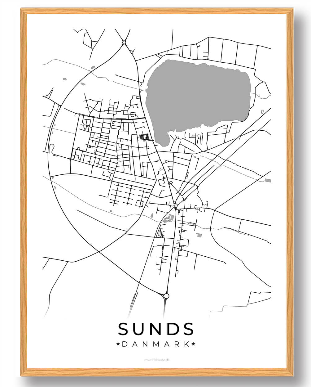 Sunds By Plakat Hvid