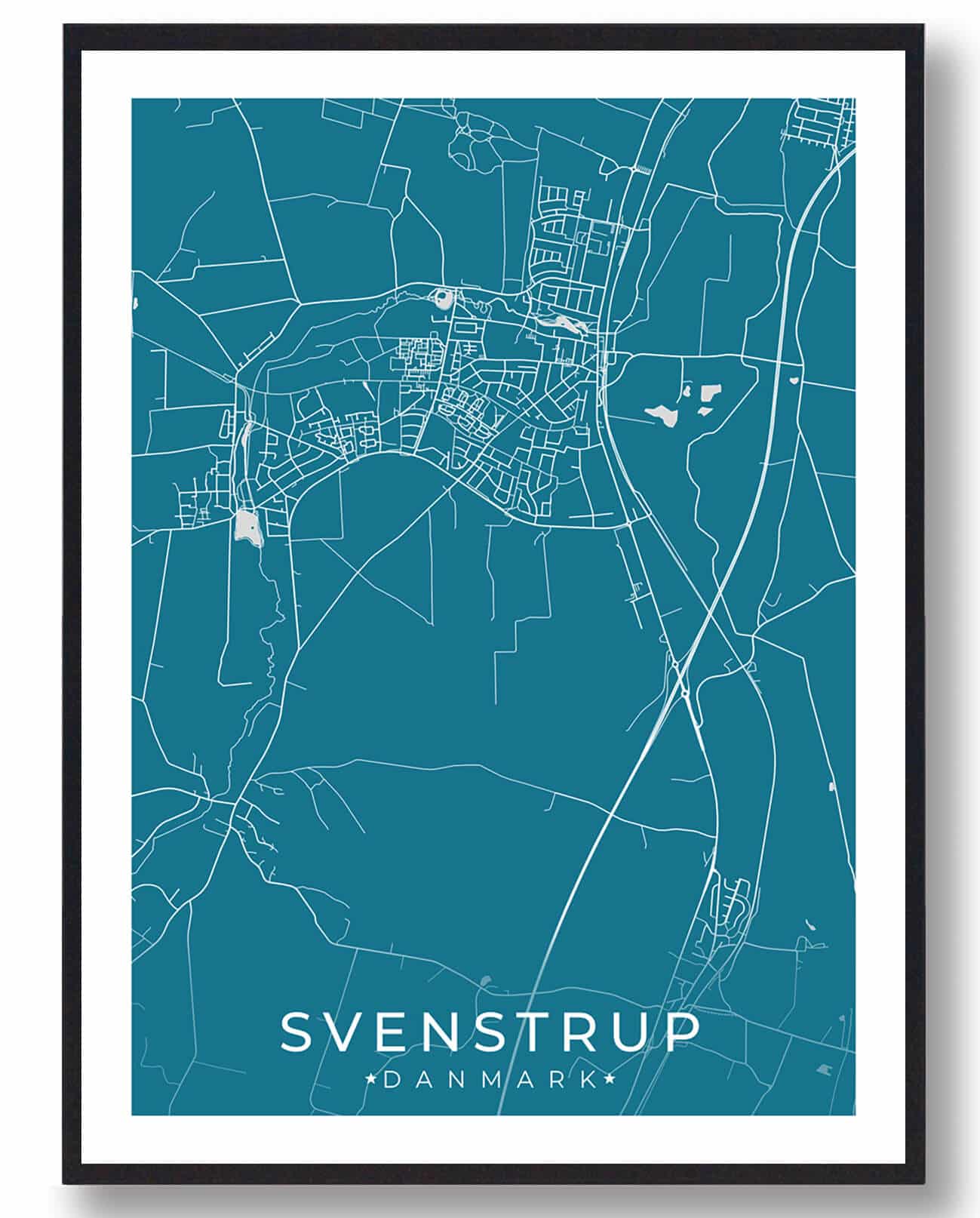 Svenstrup By Plakat - Blå til dig fra Plakatdyr.dk