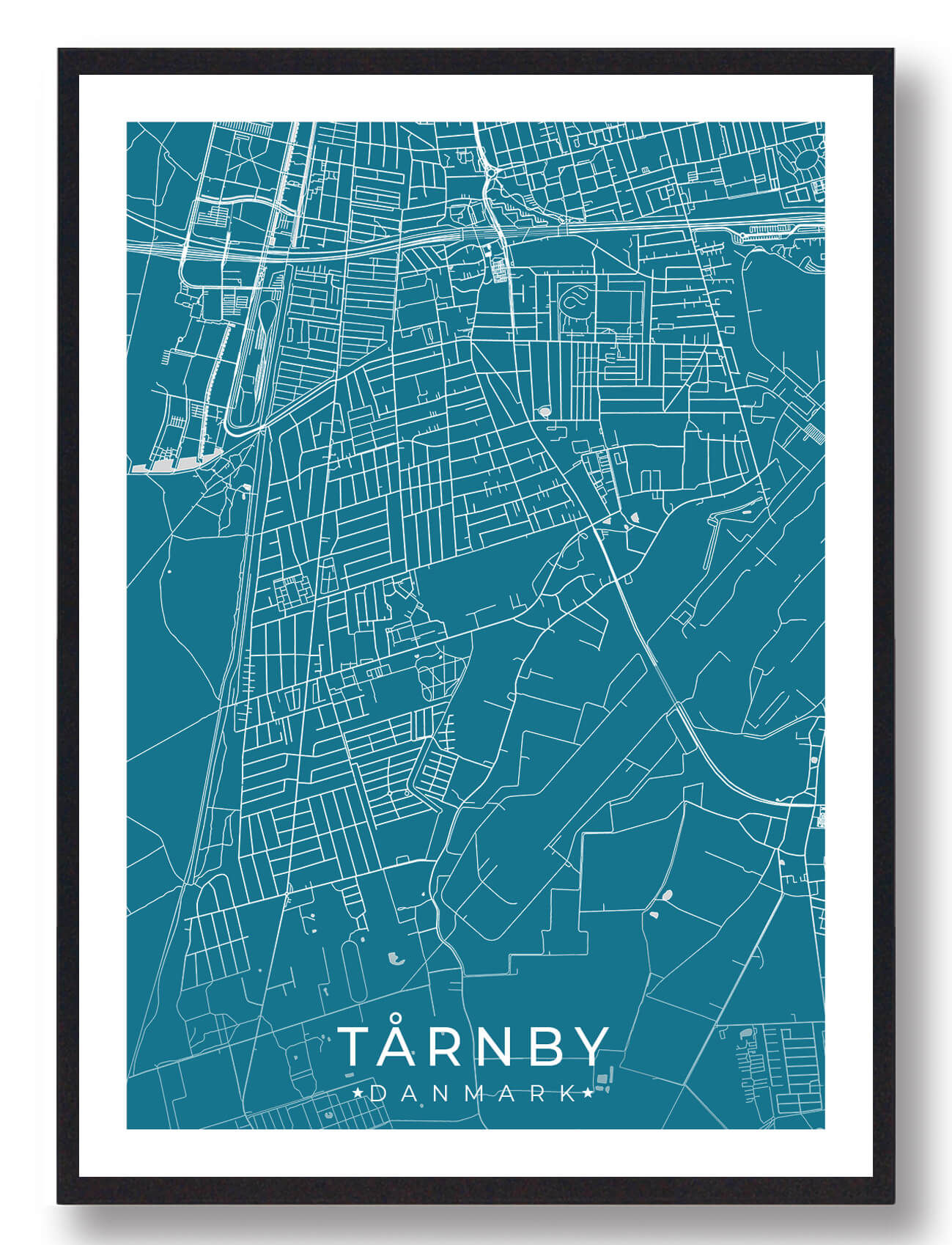 Tårnby By Plakat – Blå Design fra Plakatdyr.dk